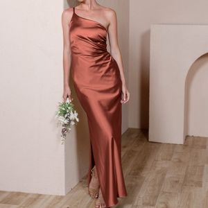 Revelry Jade Satin Dress